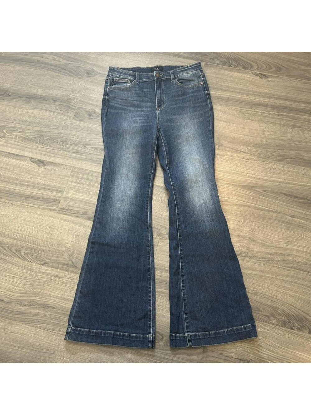 Judy Blue Flare Jeans Womens 13/31 Med Blue High Waist Stretch Denim JB82443MD